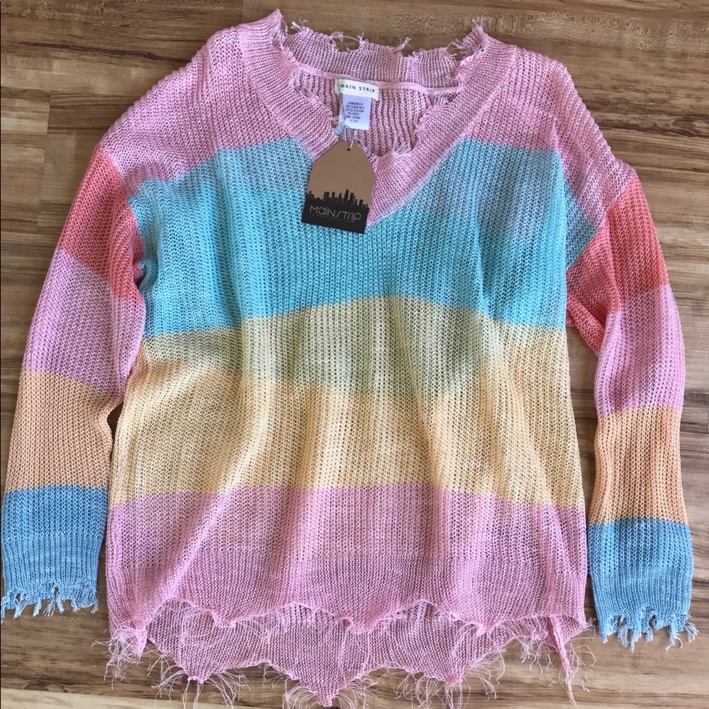 NWT Boutique Rainbow Sweater